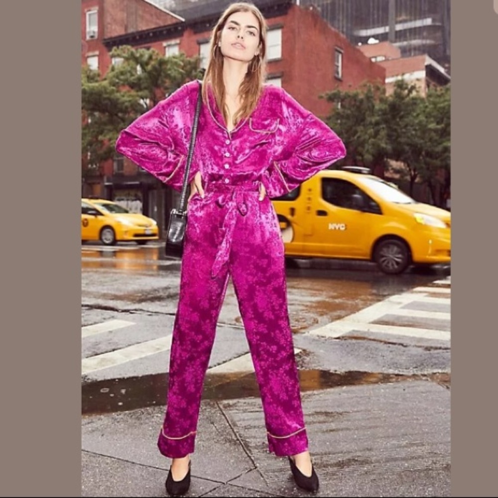 Free People So So Chic Pajama PJ Jumpsuit XS